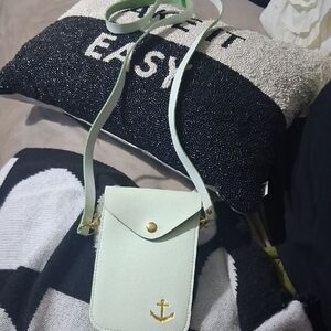 Top It Off Mint Green Crossbody Bag with Gold Anchor